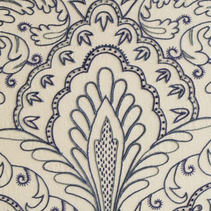 ACANTHUS LEAF CREWELWORK IN BLUE - F480 (2)