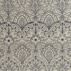 ACANTHUS LEAF CREWELWORK IN BLUE - F480