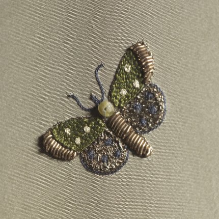 BUGS BUTTERFLIES & LEAVES WITH JEWELS ON SILK - F333CSK (2)