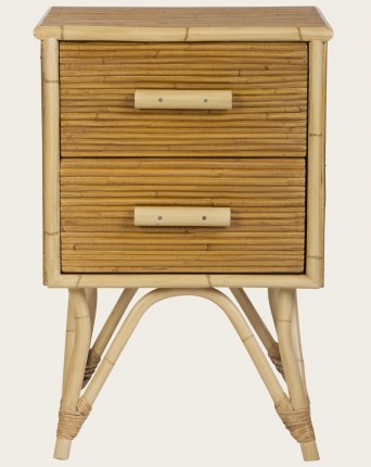 TRO030 - SPLIT CANE BAMBOO BEDSIDE TABLE WITH TWO DRAWERS (2)