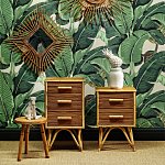 TRO030A - SPLIT CANE BEDSIDE TABLE WITH THREE DRAWERS (3)