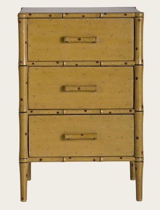TRO031 - FAUX BAMBOO BEDSIDE TABLE WITH THREE DRAWERS (2)