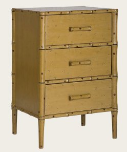 TRO031 - FAUX BAMBOO BEDSIDE TABLE WITH THREE DRAWERS