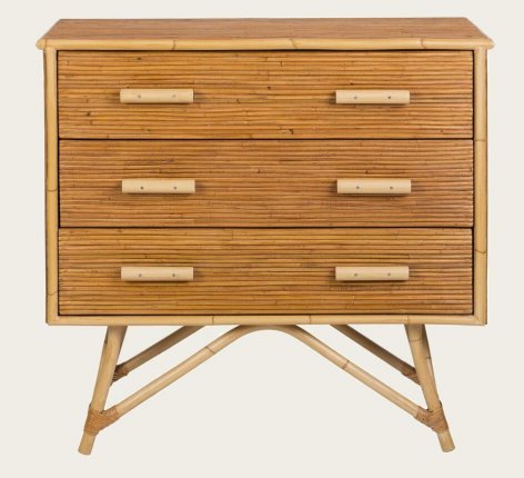 TRO041 - SPLIT CANE BAMBOO CHEST WITH THREE DRAWERS (2)