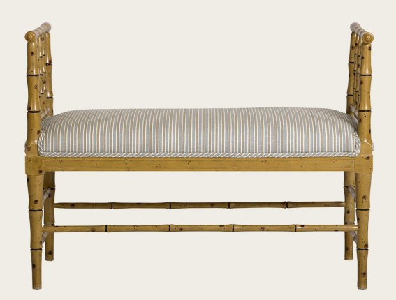 TRO067 - FAUX BAMBOO BENCH WITH SIDE RAILS (2)