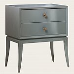 MID0033 - BEDSIDE TABLE WITH TWO DRAWERS & BRASS PULLS (4)