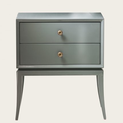 MID0033 - BEDSIDE TABLE WITH TWO DRAWERS & BRASS PULLS (5)