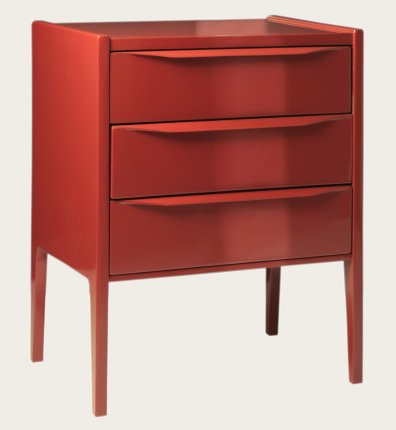 MID035 - BEDSIDE TABLE WITH THREE DRAWERS & LIP HANDLES (3)