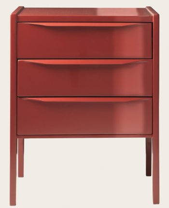 MID035 - BEDSIDE TABLE WITH THREE DRAWERS & LIP HANDLES (4)