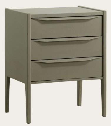 MID035 - BEDSIDE TABLE WITH THREE DRAWERS & LIP HANDLES (1)