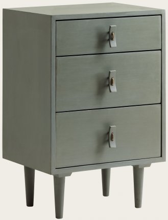 MID051 - BEDSIDE TABLE WITH THREE DRAWERS & WOOD HANDLES (1)