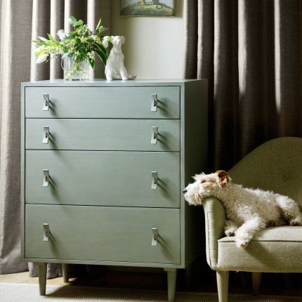 MID052B - CHEST WITH FOUR DRAWERS & WOOD HANDLES (4)