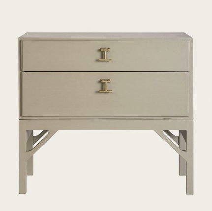 MID053 - BEDSIDE TABLE WITH TWO DRAWERS & T-BAR HANDLES (2)