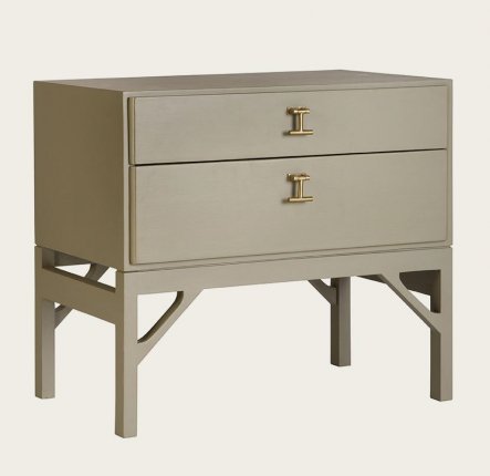MID053 - BEDSIDE TABLE WITH TWO DRAWERS & T-BAR HANDLES (1)