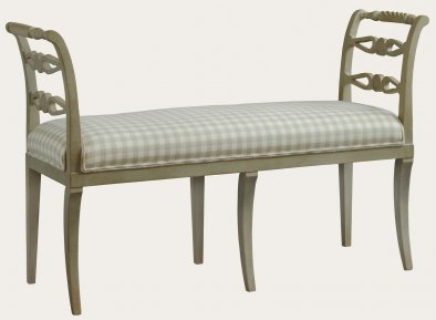 GUS067 - BENCH WITH CARVING ON SIDE RAILS