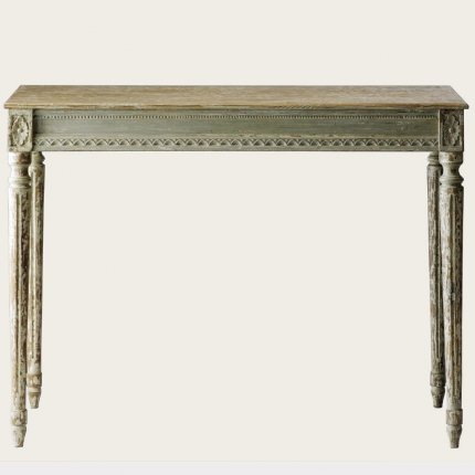 GUS102 - RECTANGLE TABLE WITH CARVING & WOOD TOP (2)