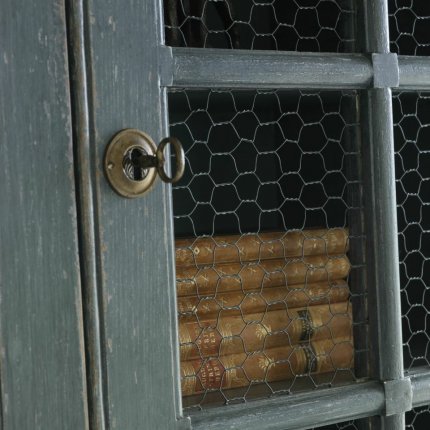 GUS145 - CUPBOARD WITH CHICKEN WIRE DOORS (4)