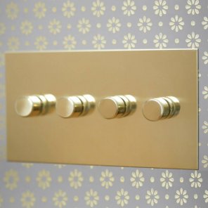 Otočné stmívače (rotary dimmers) Unlacquered Brass