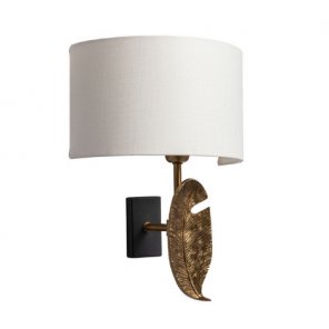Leaf Brass Patina Wall Light