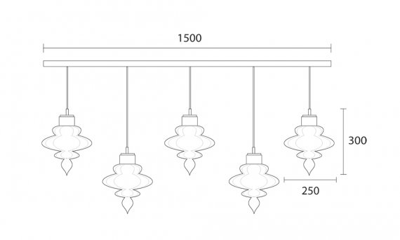 Basilica 5 Light Rectangular Ceiling Plate (2)