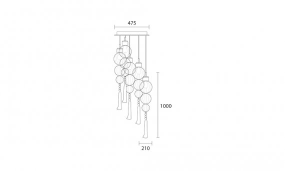 Medina 5 Light Pendant Fitting (2)